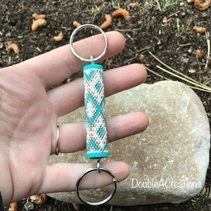 SOUTHWEST Copper and Turquoise Beaded Keychain